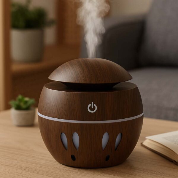 130ML Air Humidifier Ultrasonic USB Aroma Diffuser Wood Grain LED Night Light Electric Essential Oil Diffuser