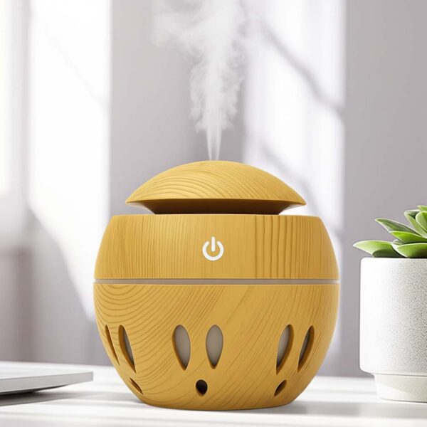 130ML Air Humidifier Ultrasonic USB Aroma Diffuser Wood Grain LED Night Light Electric Essential Oil Diffuser