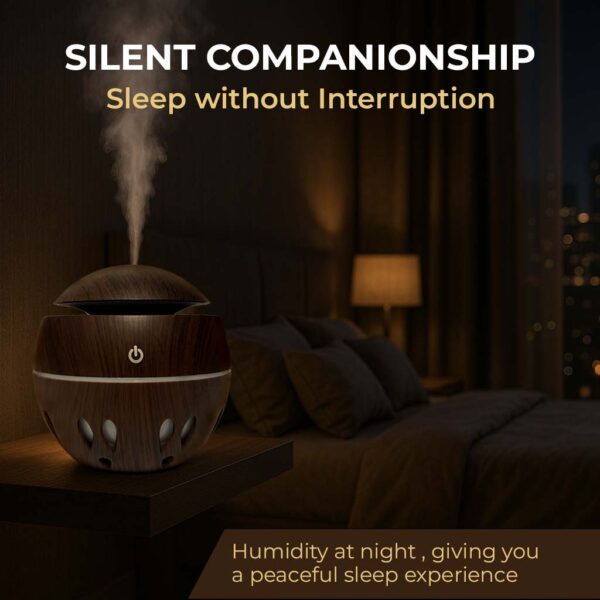 130ML Air Humidifier Ultrasonic USB Aroma Diffuser Wood Grain LED Night Light Electric Essential Oil Diffuser - Image 2